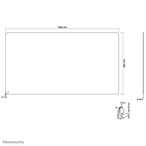 PANNELLO IN VETRO RESISTENTE 120CM PER PROTEZIONE AREA LAVORO