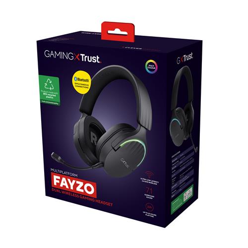 Trust GXT 491 Fayzo Auricolare Con cavo e senza cavo A Padiglione Gaming USB tipo-C Bluetooth Nero