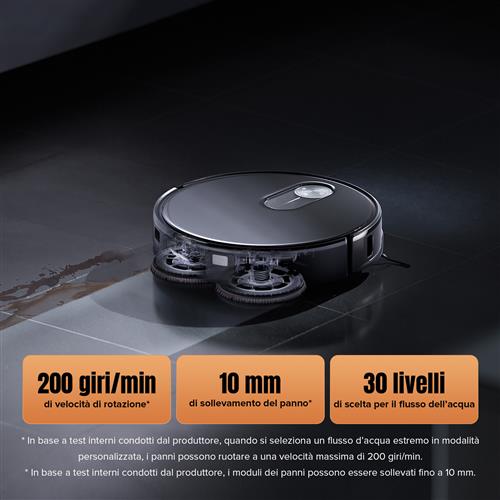 Roborock Qrevo Slim robot aspirapolvere e lavapavimenti Nero
