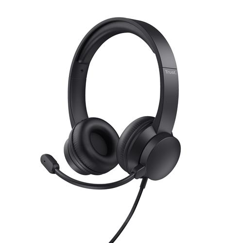 Trust HS-200 Auricolare Cablato A Padiglione Ufficio USB tipo A Nero