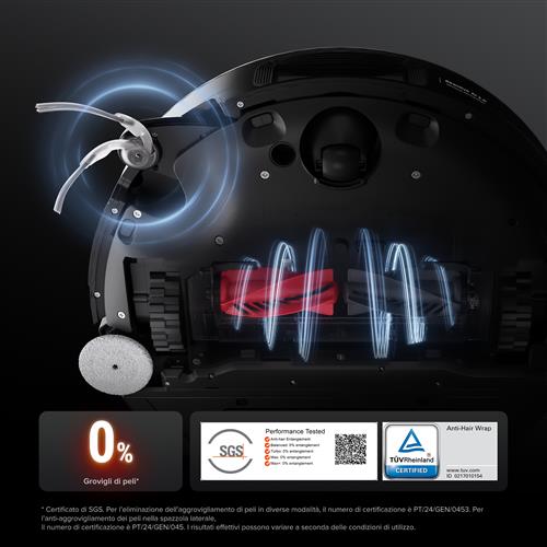 Roborock Saros 10 robot aspirapolvere e lavapavimenti Nero