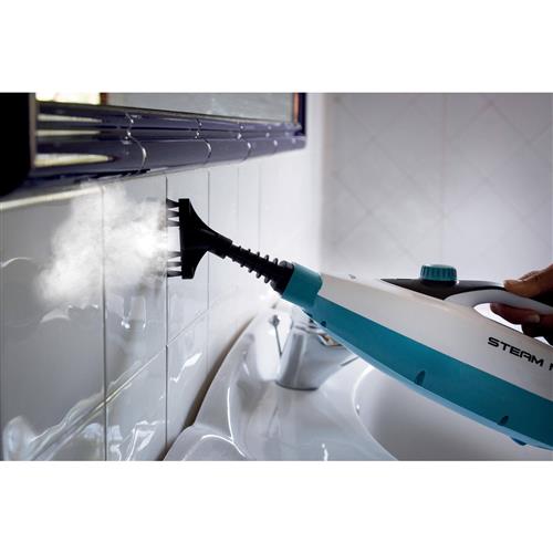 Ariete 4175 Steam Mop Foldable 10 in 1, Scopa a Vapore Pieghevole, 1500 Watt, 10 funzioni in 1, Kit accessori, Capacità 350 cc, Bianco/Azzurro
