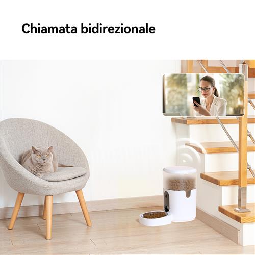 SMART PET FEEDER 4L. DISTRIBUTO DI CIBO PER ANIMALI CON TELECAME