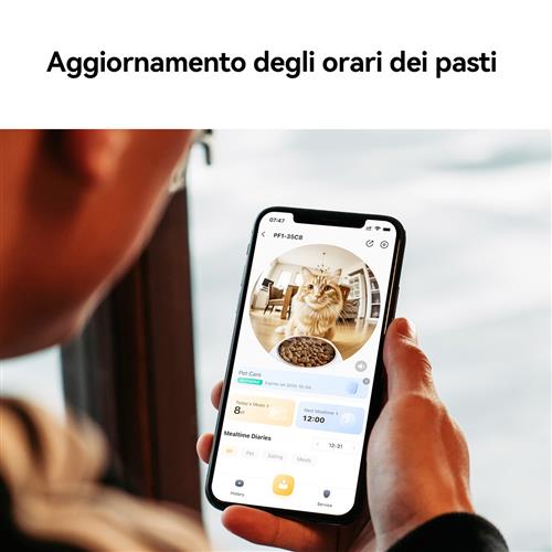 SMART PET FEEDER 4L. DISTRIBUTO DI CIBO PER ANIMALI CON TELECAME