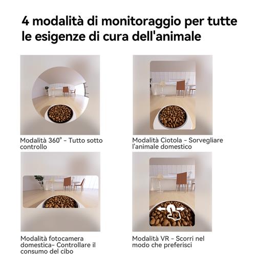 SMART PET FEEDER 4L. DISTRIBUTO DI CIBO PER ANIMALI CON TELECAME