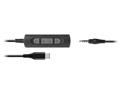 Hamlet HHEADM-CJM cuffia e auricolare Cablato A Padiglione Ufficio USB tipo-C Nero