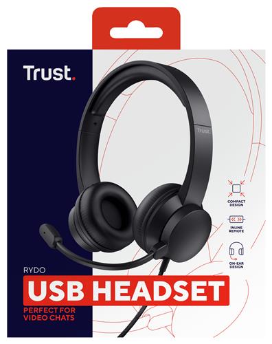 Trust Rydo Auricolare Cablato A Padiglione Musica e Chiamate USB tipo A Nero