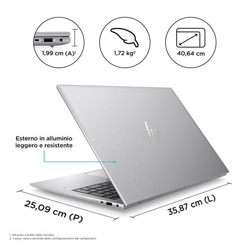 HP ZBook Firefly G10 Intel Core i7 i7-1355U Workstation mobile 40,6 cm (16) WUXGA 32 GB DDR5-SDRAM 1 TB SSD NVIDIA RTX A500 Wi-Fi 6E (802.11ax) Windows 11 Pro Argento