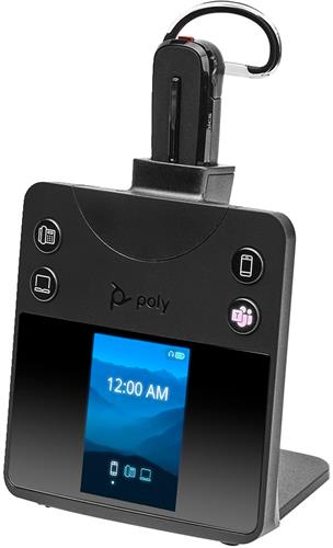 POLY Savi 8445 Office Microsoft Teams Certified DECT 1880-1900 MHz Convertible Headset Stazione base Nero