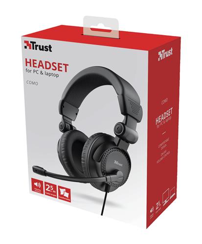 Trust Como Auricolare Cablato A Padiglione Musica e Chiamate Nero