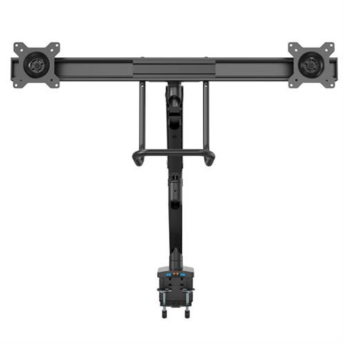 DESK MOUNT DUAL MONITOR ARM SYNCED HEIGHT HEAVY DUTY
