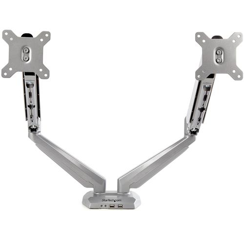 DUAL DESK MOUNT MONITOR ARM BUILT-IN 2-PORT USB AND 3.5 MM