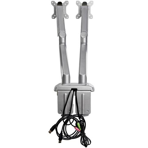 DUAL DESK MOUNT MONITOR ARM BUILT-IN 2-PORT USB AND 3.5 MM