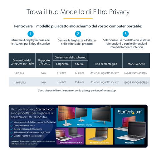 FILTRO PRIVACY ORO PER MONITOR 15.6IN  Privacy Screen Protector