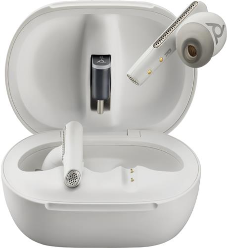 POLY Voyager Free 60+ UC White Sand Earbuds +BT700 USB-C Adapter +Touchscreen Charge Case Auricolare True Wireless Stereo (TWS) In-ear Ufficio USB tipo-C Bluetooth