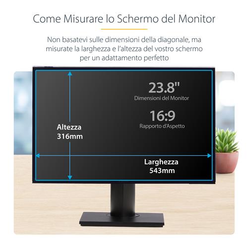 FILTRO PRIVACY PER MONITOR 23.8IN A sospensione acrilico