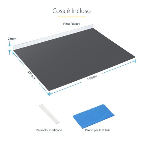 FILTRO PRIVACY PER MONITOR 23.8IN A sospensione acrilico