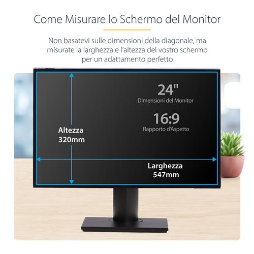 FILTRO PRIVACY PER MONITOR 24IN A sospensione acrilico