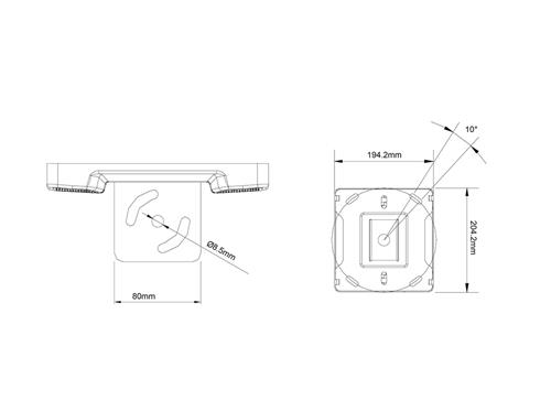 M PRO SERIES - CEILING PLATE WITH PLASTIC COVER WHITE
