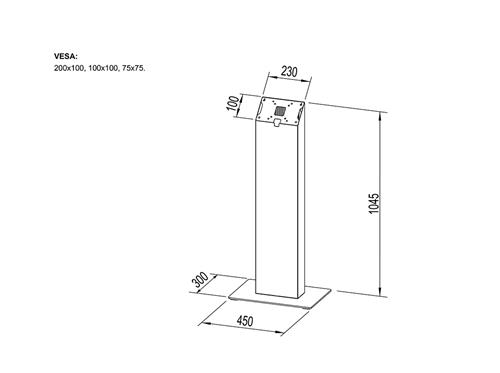 M PRO SERIES KIOSK BLACK 15IN-32IN