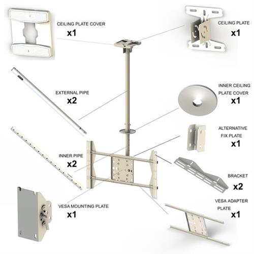M PUBLIC CEILINGMOUNT LARGE SINGLE WHITE 3000