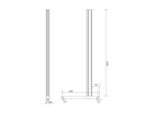MAST WITH WHEELS - H 270 .