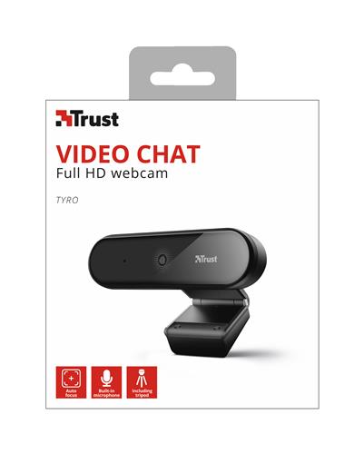 Trust Tyro webcam 1920 x 1080 Pixel USB Nero