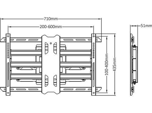 MULTI JOINT ANGLE BRACKET VESA 600X400