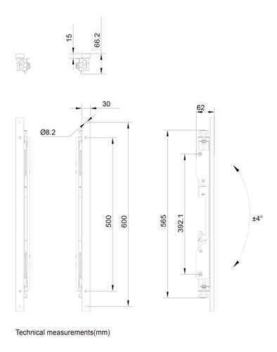 PRO SERIES PART - MICRO-ADJUSTABLE VESA 600 BRACKE