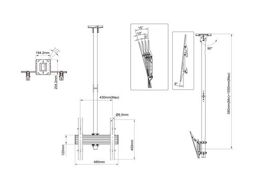 PRO VESA 400X400 CEILING KIT