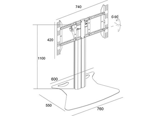 PUBLIC DISPLAY STAND 110 TILT + TABLE FLIGHT CASE BLACK