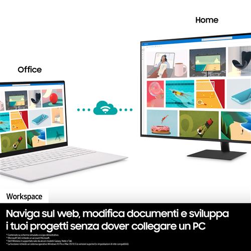 Samsung Smart Monitor Serie M7 - M70B da 43'' UHD Flat