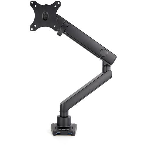 SINGLE DESK MOUNT MONITOR ARM 2 BUILT-IN USB 3.0 PORTS - VESA