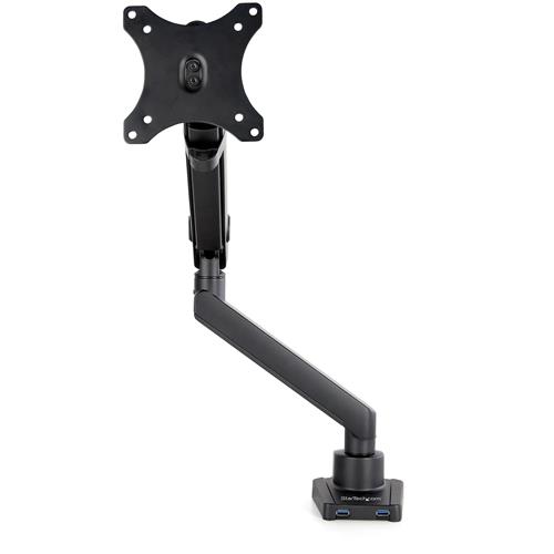 SINGLE DESK MOUNT MONITOR ARM 2 BUILT-IN USB 3.0 PORTS - VESA