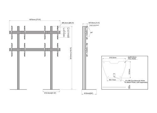 STAND PER CONFIG. VIDEOWALL H 300 VESA 600X400 FINO A 30KG