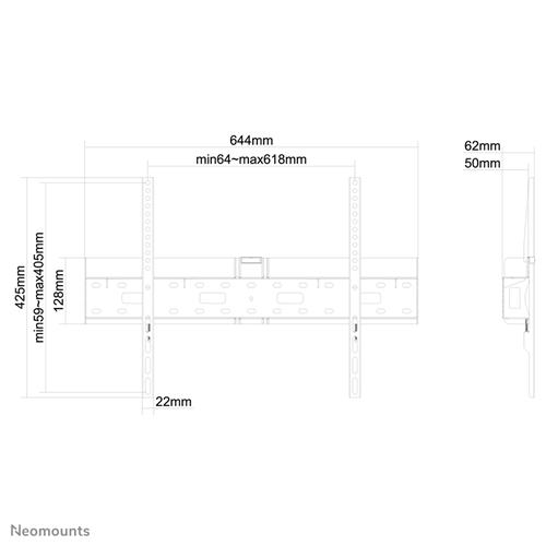 SUPPORTO A PARETE PIATTO PER SCHERMI FINO A 75IN