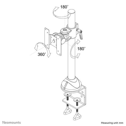 SUPPORTO DA SCRIVANIA 1 SNODO PER SCHERMI FINO A 30IN (76 CM)