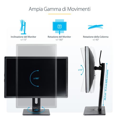 SUPPORTO MONITOR DA SCRIVANIA regolabile per display VESA 32