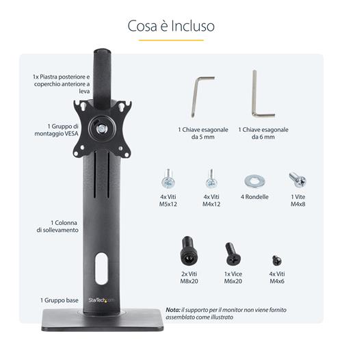 SUPPORTO MONITOR DA SCRIVANIA regolabile per display VESA 32
