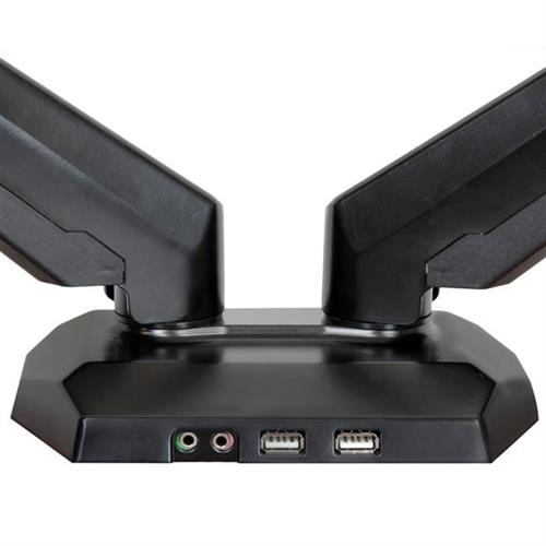 SUPPORTO PER DUAL MONITOR CON 2 PORTE USB/AUDIO PASS-THROU