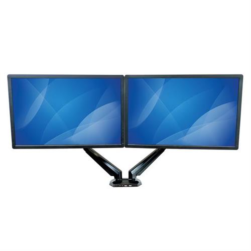 SUPPORTO PER DUAL MONITOR CON 2 PORTE USB/AUDIO PASS-THROU