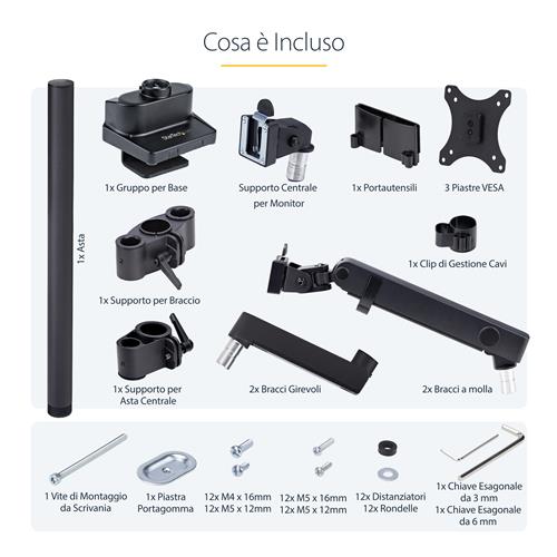 SUPPORTO PER TRE MONITOR 27 Staffa con braccio a molla