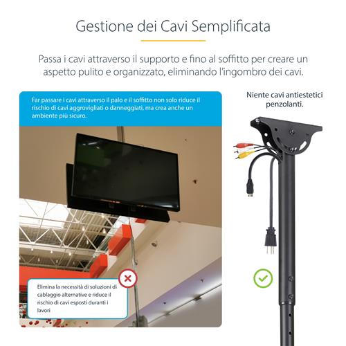 SUPPORTO TV DA SOFFITTO A DOPPIO DISPLAY BACK-TO-BACK