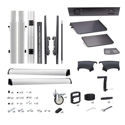 SUPPORTO TV SCORREVOLE SU RUOTE Per schermi da 60-100in/100kg