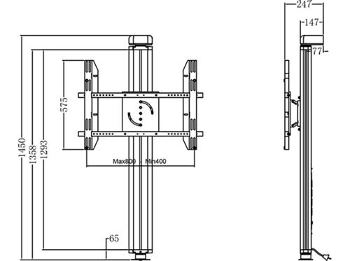 TILTING AND ROLLING WALL BRACKET VESA 800X400