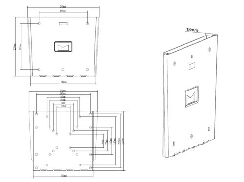 WALL BRACKET 200X200 COLOR BLACK