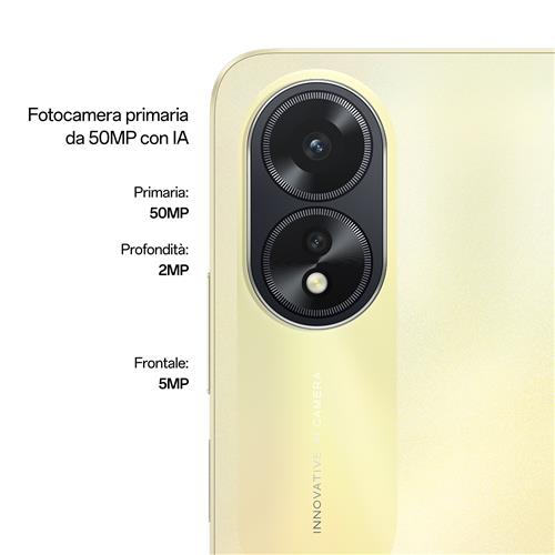 OPPO A38 4G Smartphone, AI Doppia fotocamera 50+2MP, Selfie 5MP, Display 6.56” 90HZ LCD HD+, 5000mAh, RAM 8 GB (4+4) + ROM 128GB, IP54, [Versione Italia],Glowing Gold