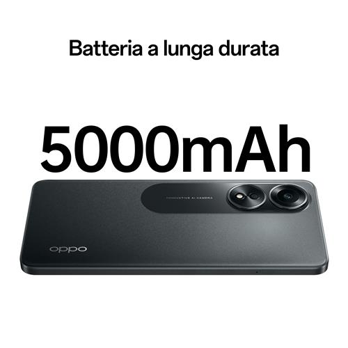 OPPO A58 4G Smartphone, AI Doppia fotocamera 50+2MP, Selfie 8MP, Display 6.72” 60HZ LCD FHD+, 5000mAh, RAM 6 (Esp 2GB/4GB/6GB)+ROM 128GB (esp1TB), IP54, [Versione Italia],Glowing Black