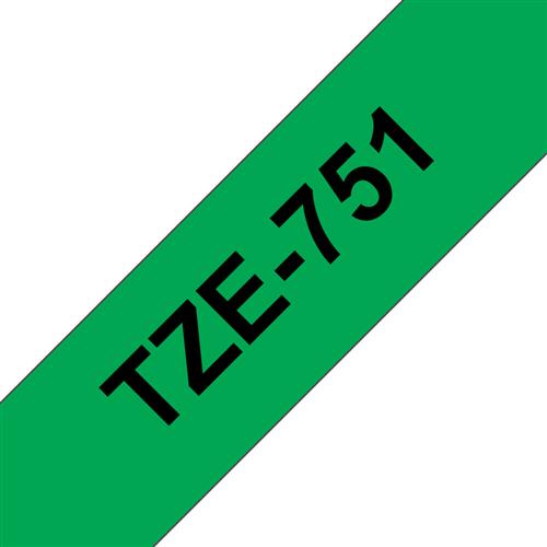 Brother TZE-751 nastro per etichettatrice Nero su verde