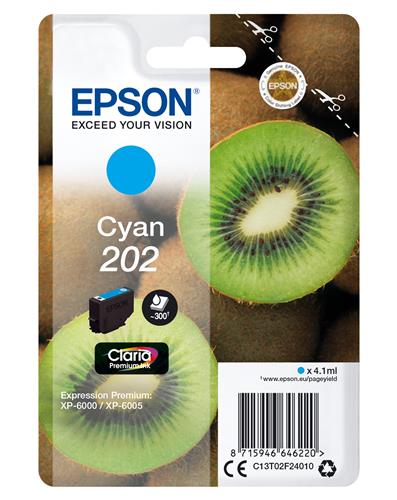 Epson Kiwi 202 cartuccia d'inchiostro 1 pz Originale Resa standard Ciano